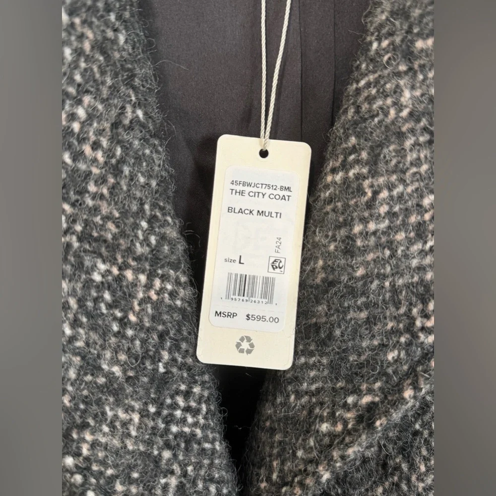 NWT* Favorite Daughter the City Tweed Coat Black/Multi, Size Large - Picture 4 of 7